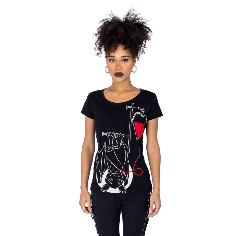 Cupcake Cult - Blood Bat Top - Noir